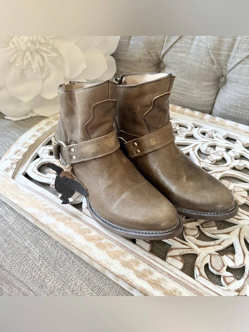 Freebird by Steven Santiago Leather Harness Ankle Boots 7 NEW $275